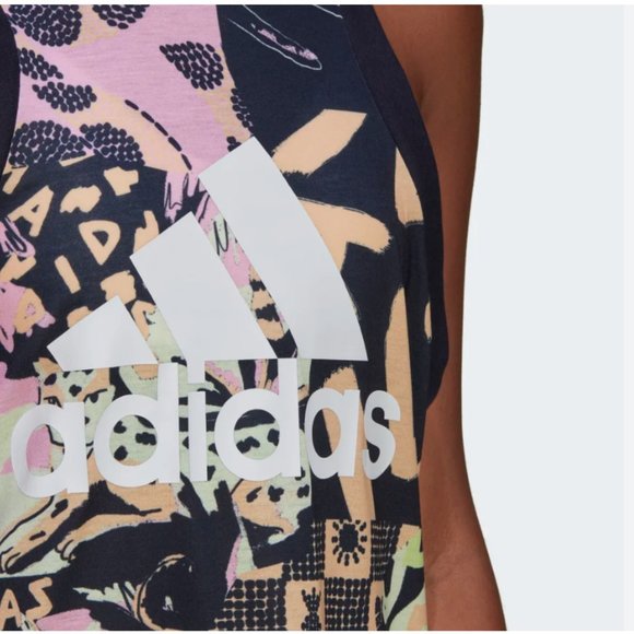 ADIDAS x FARM Womens Print Tank Mini Dress Rio de Janeiro Sleeveless Size M NWT - Picture 5 of 10